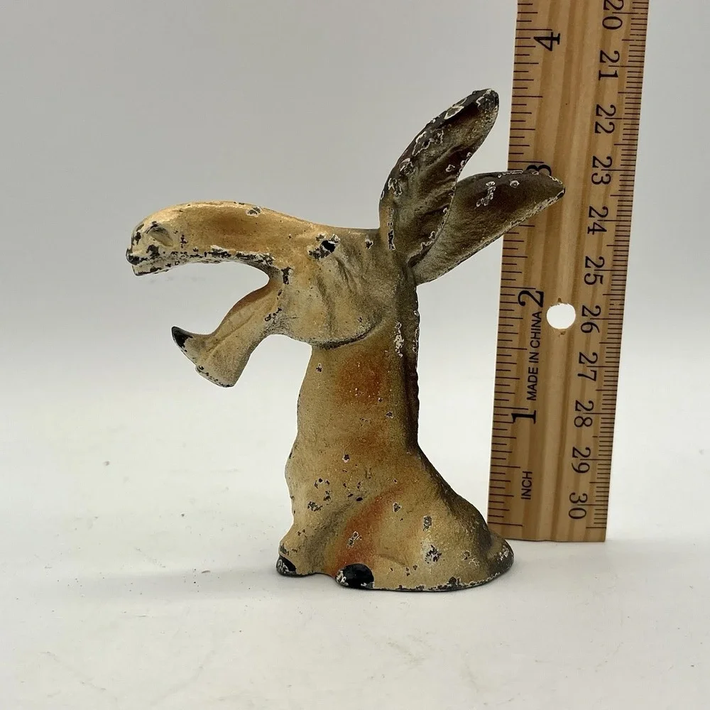 Antique Cast Iron Lauging Donkey Figurine Bottle Opener Vintage Democrat Mule
